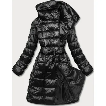 Černá prošívaná dámská bunda s vysokým stojáčkem (j9-061) odstíny černé M (38)