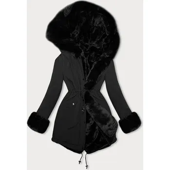 Černá oboustranná zimní bunda parka-kožíšek J Style (11Z8085) odstíny černé XL (42)