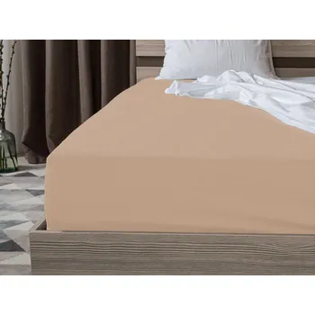 Prostěradlo Jersey prostěradlo světle hnědé 90 x 200 cm