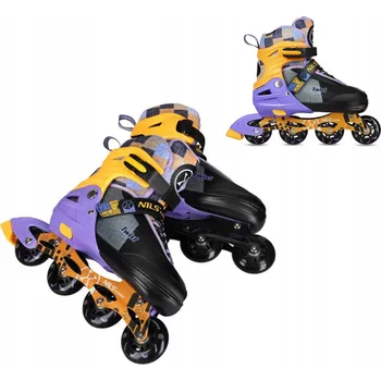 Kolečkové brusle Nastavitelné brusle 2v1 žluté Nils Extreme L 39 42 pro jízdu