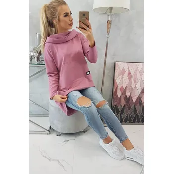 Dámská mikina Mikina s kapucí s dlouhými zády tmavě růžová UNI