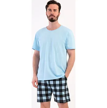Pánské pyžamo Pánské pyžamo šortky Vašek světle modrá M