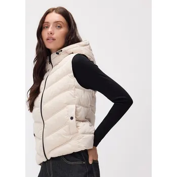 Dámský kabát Reserved - Prošívaná vesta s kapucí - tělová - 674AY-02X - 674AY-02X-XL