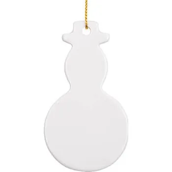 Vánoční ozdoba PRIME Keramická ozdoba 4,5 x 8 cm sněhulák sublimace termotransfer bílá