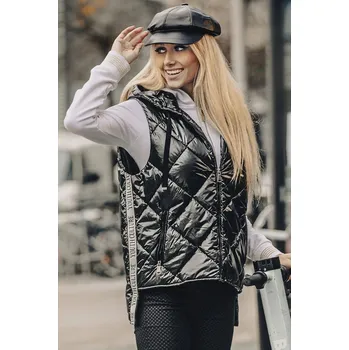 Dámská vesta Lesklá černá dámská vesta (AG3-02) černá M (38)