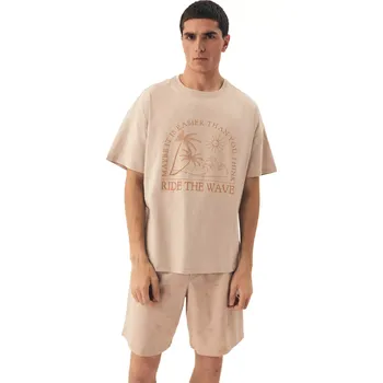 Pánské pyžamo Pánské pyžamo 42604 Sand - HENDERSON tělová L