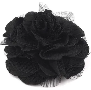 Brož Brož / ozdoba růže Ø9 cm - 3 černá