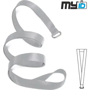 Šňůrka na krk s oválným kroužkem, 1ks, šedá