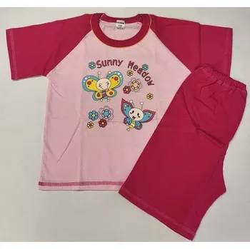 Dívčí pyžamo Sunny Meadow krátké - 110 / malinová