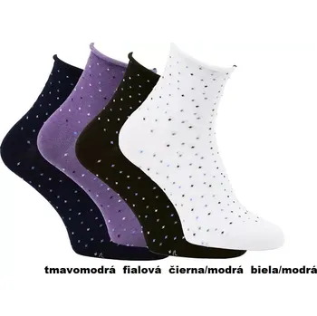 Dámské ponožky Dámské ponožky s tečkami - 35-38 / černá/modrá