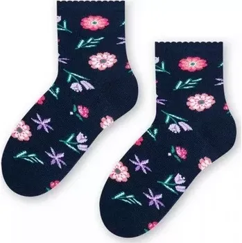 Dámské punčochy Dívčí ponožky Louka - 26-28 / tmavě modrá