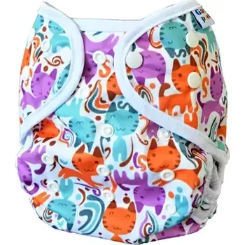 Plenkové kalhoty GaGa's Svrchní kalhotky Barevné kočky na patentky 1 (SK1P FD035)