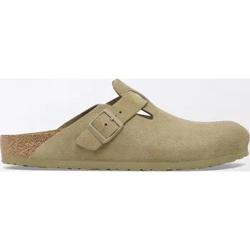 Pánské pantofle Birkenstock Boston Suede Leather Faded Khaki 42