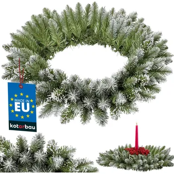 Vánoční dekorace KOTARBAU® Vánoční adventní věnec 60 - 60 cm 60 cm bílá