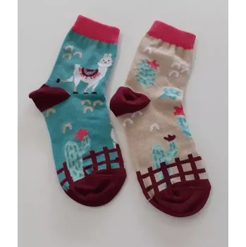 Dámské punčochy Dívčí nestejné ponožky Jsem Lama - 27-30 / béžová