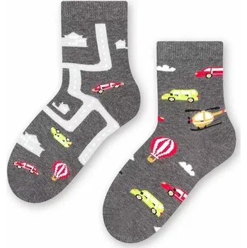 Chlapecké nestejné ponožky Doprava - 32-34 / tmavě šedá