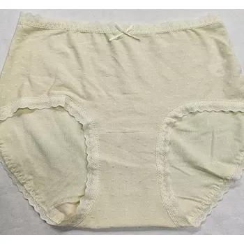 Kalhotky Dívčí kalhotky s krajkou - 128-134 / světležlutá