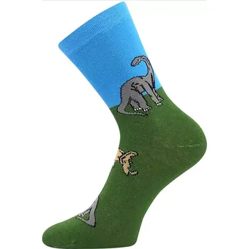 Dětská móda Chlapecké ponožky Dinosaurus - 30-34 / zelená