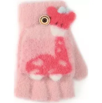 Rukavice Dívčí pletené rukavice R-225 - 14 / růžová