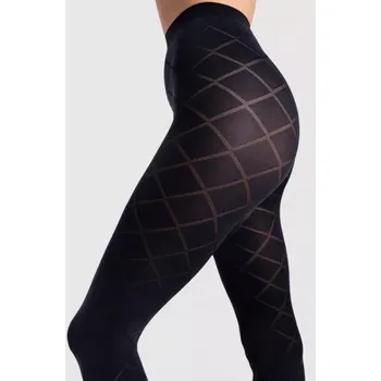 Dámské punčochy Dámské punčochy Romby 40 DEN - 2 (S) / tmavě modrá