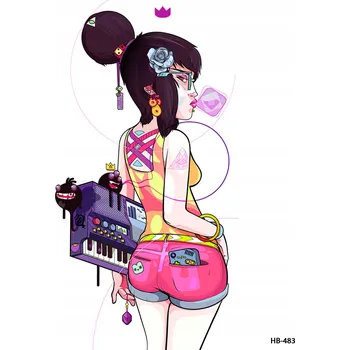 Odstranitelné tetování Dočasné tetování TATTOO 3D VELKÉ DÍVKA 20x15 cm