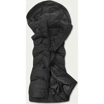 Dámská vesta Dlouhá černá dámská vesta s kapucí (5M788-392) odstíny černé L (40)