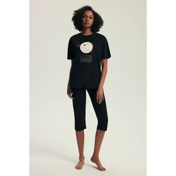 Dámské pyžamo Henderson Dámské pyžamo 43728 Dairoku kr/r S-3XL černá M