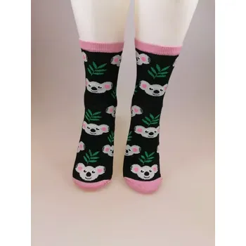 Dámské punčochy Dámské ponožky s koalami - 37-41 / černá