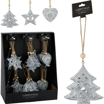 Vánoční dekorace dekorace vánoční závěsná 7/7,5cm kov. mix