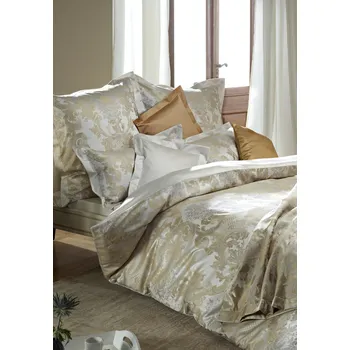 Povlečení Curt Bauer / Stella Ateliers Luxusní damaškové povlečení LOUIS XIV. stříbrno.-zlatá Povlečení: povlak s rámečkem 80x80cm