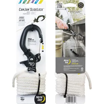 Upínací popruh Karabina upínací s lanem Camjam Slidelock - L