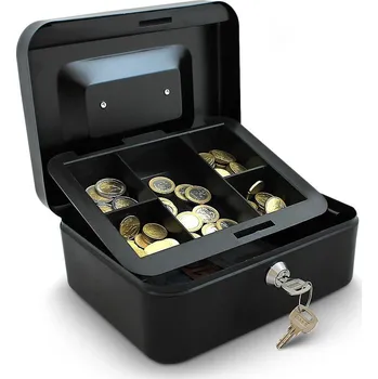 Úložný box Klíčová schránka Černá pro uložení drobností peněz hotovosti úložný box 20cm MS12724