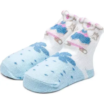 Kojenecké ponožky s myškou - 0-6 měsíců / světle modrá
