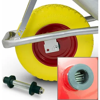 Sada zahradního nářadí Žluté bezdušové kolo pro kolečko/vozík Silné s přídavnou univerzální nápravou MS17202