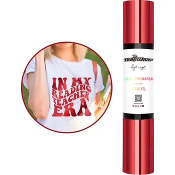 Samolepící dekorace TeckWrap Metallic Chrome HTV - Flame Red - Nažehlovací vinylová folie Velikost: 30,5 x 30 cm