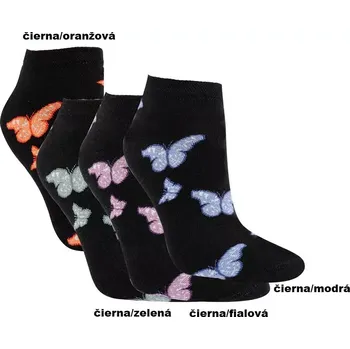 Dámské ponožky Dámské ponožky Lora - 35-38 / černá/fialová