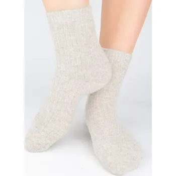 Dámské ponožky Dámské ponožky s vlnou SB133 - 36-41 / smetanový melír