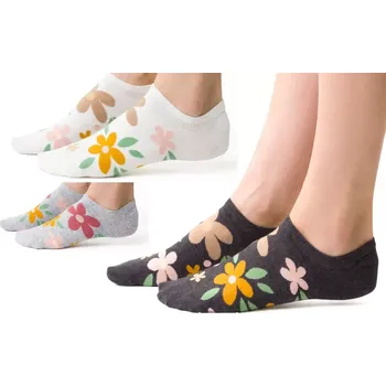 Dámská móda Dámské ťapky s květinami - 3 páry - 35-37 / multi