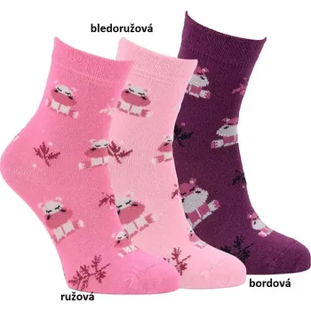 Dámské punčochy Dívčí bambusové ponožky Hrošíky - 35-38 / světle růžová