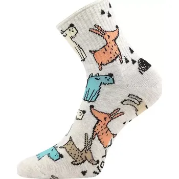 Dámská móda Dámské ponožky Agapi Pejsci - 39-42 / béžový melír