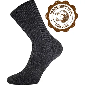 Pánské ponožky Dospělé vlněné ponožky Říp W - 43-45 / černý melír