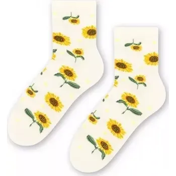 Dámské punčochy Dámské ponožky Slunečnice - 38-40 / smetanová