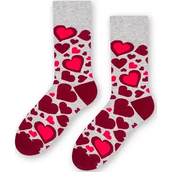 Pánské ponožky Pánské ponožky Velká srdíčka P - 44-46 / světle šedá
