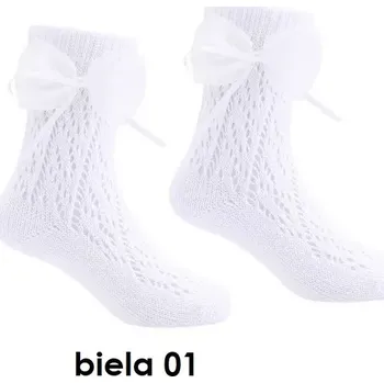 Dámské punčochy Dievčenské ažúrové ponožky SK-72 - 15-17 / bílá - 01