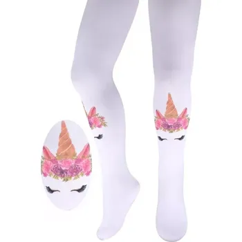 Dámské punčochy Dívčí punčochy Jednorožec M 40 DEN - 152-158 / bílá