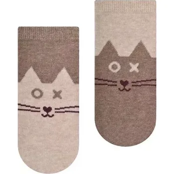 Dětská móda Dětské kotníkové ponožky Two Cats - 29-31 / hnědá