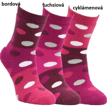 Dětské froté ponožky Puntíky - 27-30 / bordová