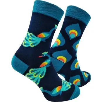 Dámské punčochy Dámské nestejné ponožky Peacock Long - 39-42 / modrá