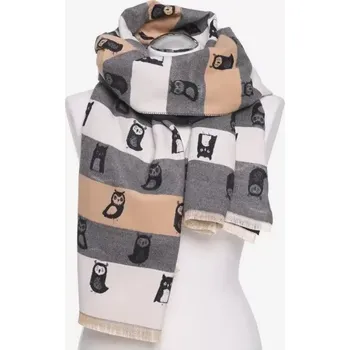 Šála Dámská šála Owls - černá