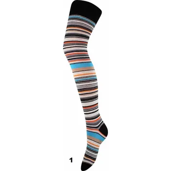 Dámské punčochy Dámské nadkolenky Proužky - 35-38 / černá (01)